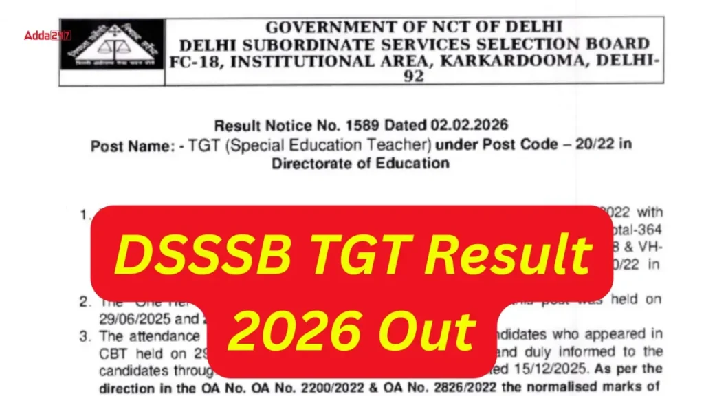 DSSSB TGT Result 2026 Out for Social Science (Male), Check Your Result